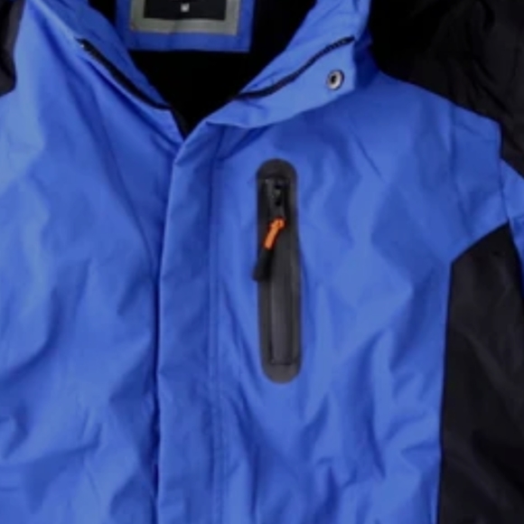 LEEHANTON Adult Fleece Lined Coat, Size: XL, Color: Blue/Black - Picture 2 of 5